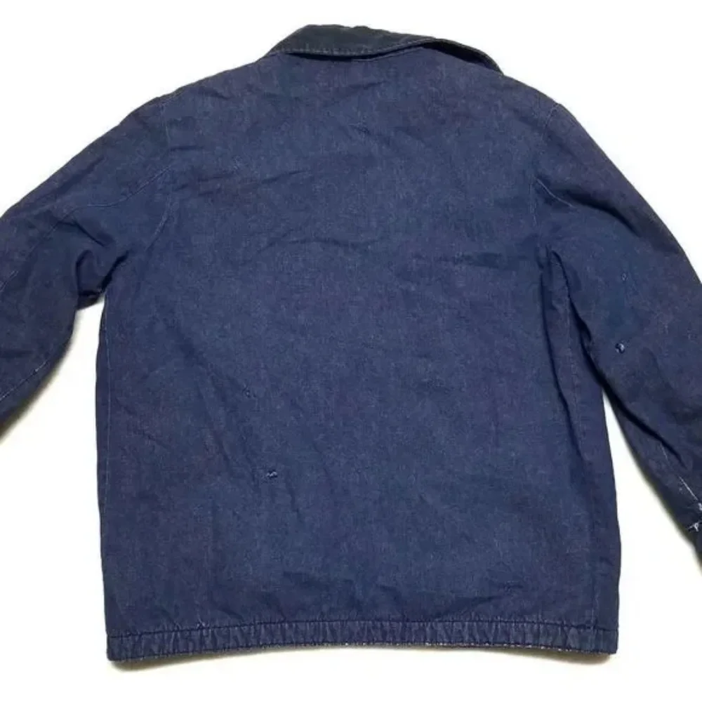 70s Vintage Wrangler Distressed Denim Corduroy Big Ben Bluebell Chore Jacket - Picture 9 of 13